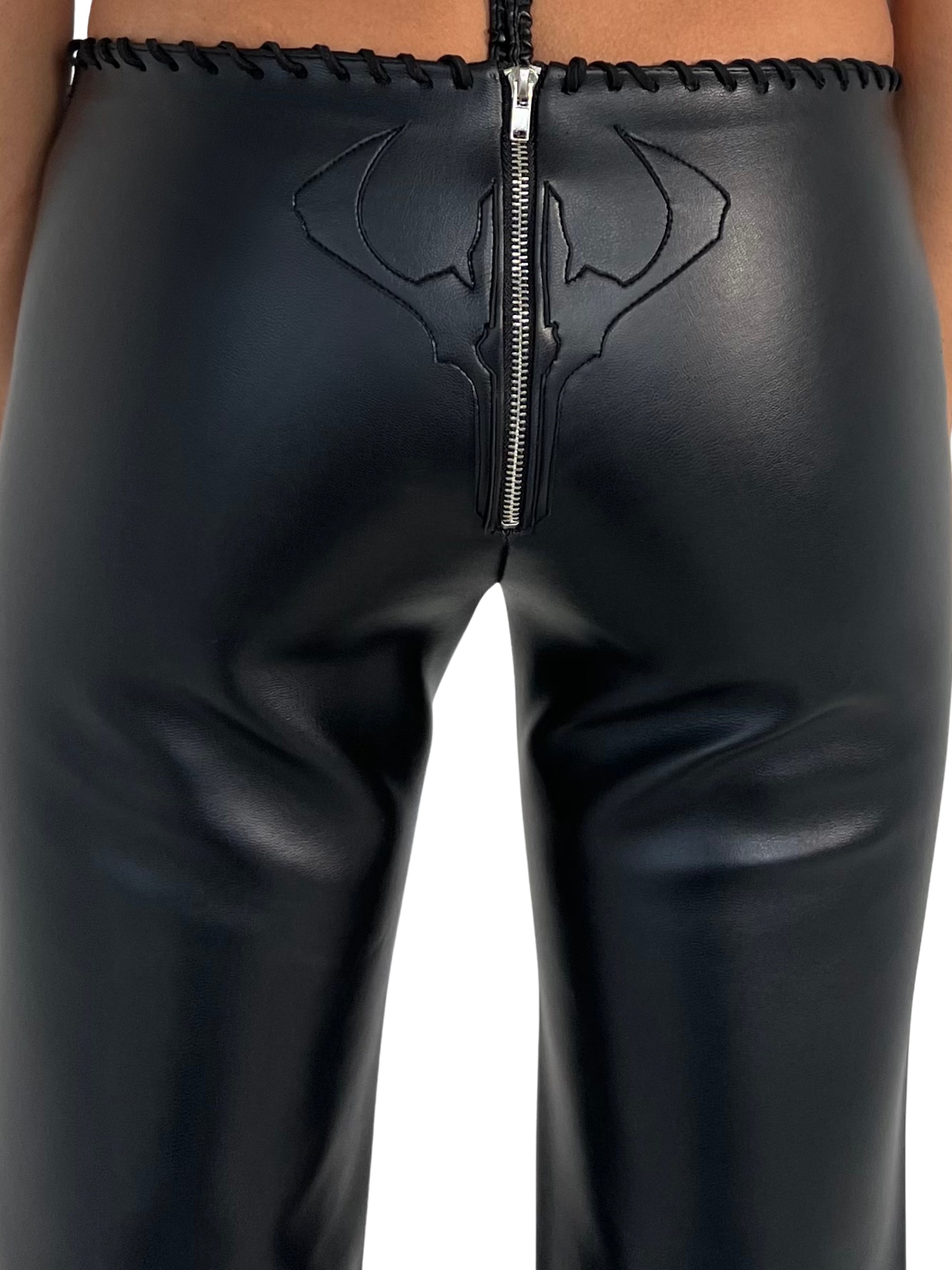 LOW RISE LEATHER CREST PANTS - SIREN THE BRAND