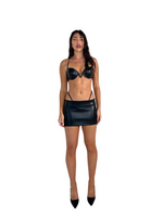 Load image into Gallery viewer, LEATHER CREST MINISKIRT - SIREN THE BRAND

