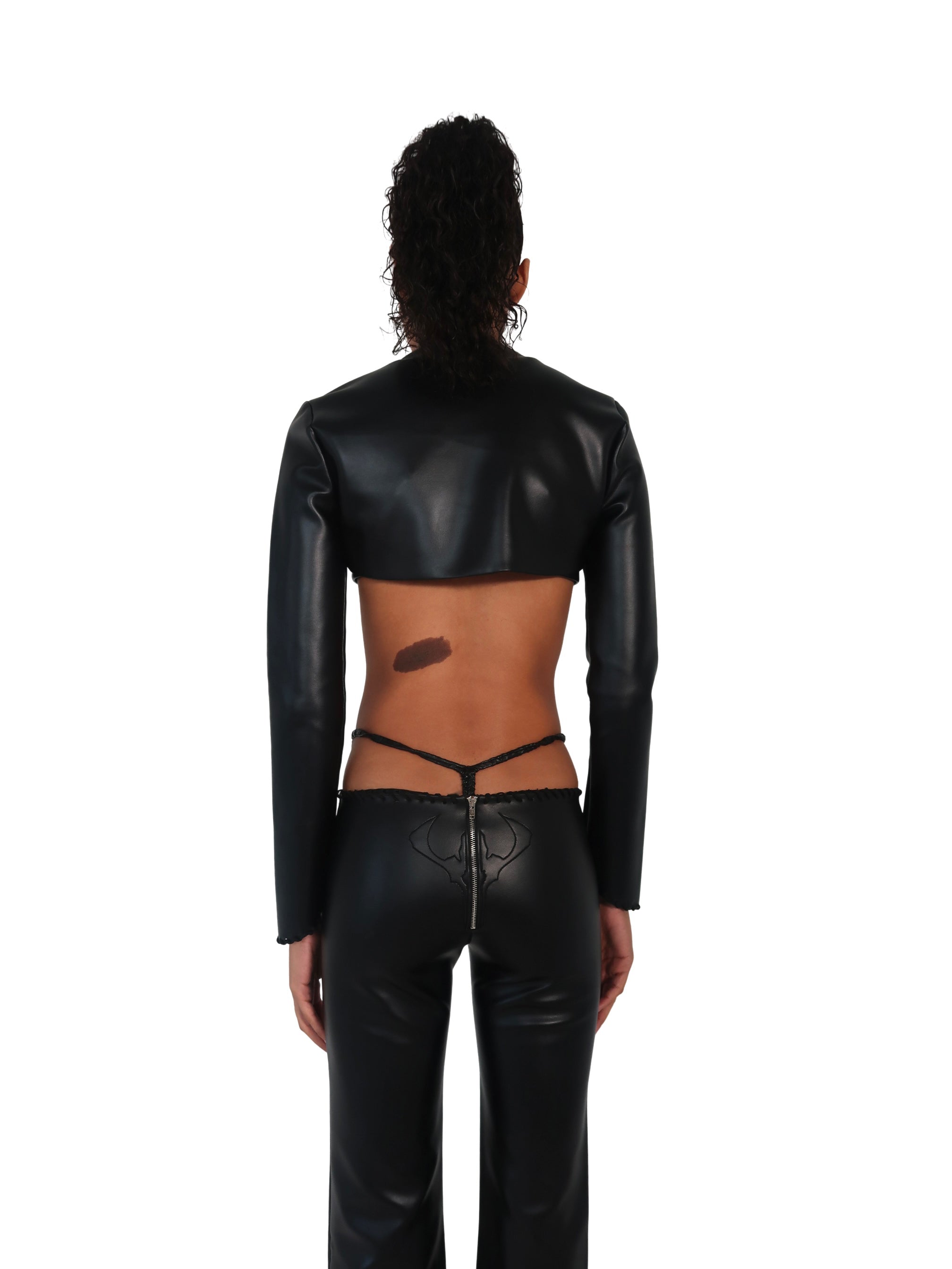 CROPPED LEATHER CREST JACKET - SIREN THE BRAND