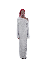 Load image into Gallery viewer, KNITTED OFF-THE-SHOULDER DRESS WITH DRAPE OPEN BACK DETAIL - SIREN THE BRAND

