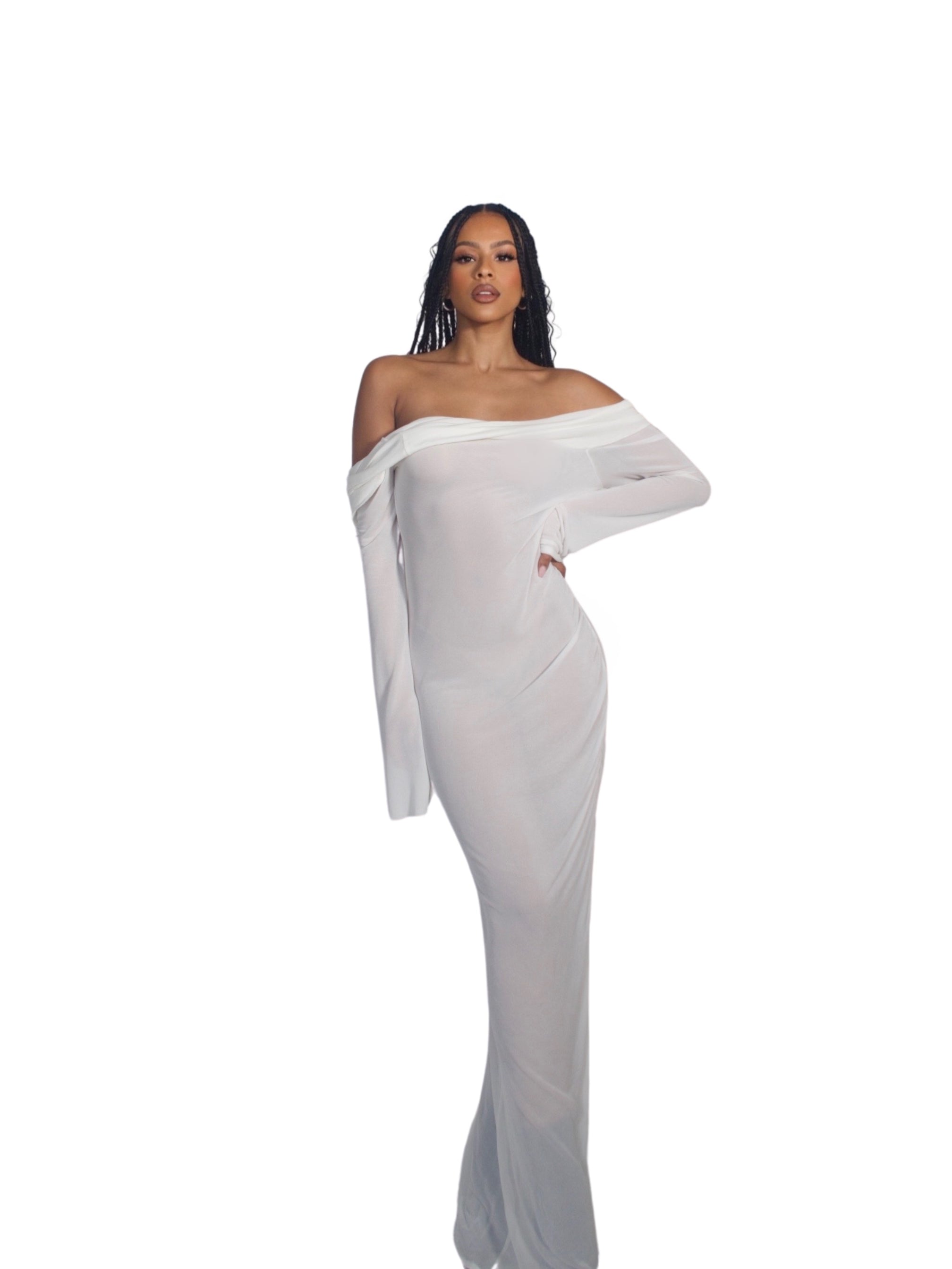 Off shoulder 2024 open back dress