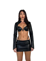 Load image into Gallery viewer, CROPPED LEATHER CREST JACKET - SIREN THE BRAND
