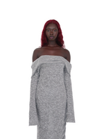 Load image into Gallery viewer, KNITTED OFF-THE-SHOULDER DRESS WITH DRAPE OPEN BACK DETAIL - SIREN THE BRAND
