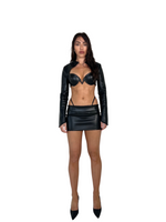 Load image into Gallery viewer, LEATHER CREST MINISKIRT - SIREN THE BRAND
