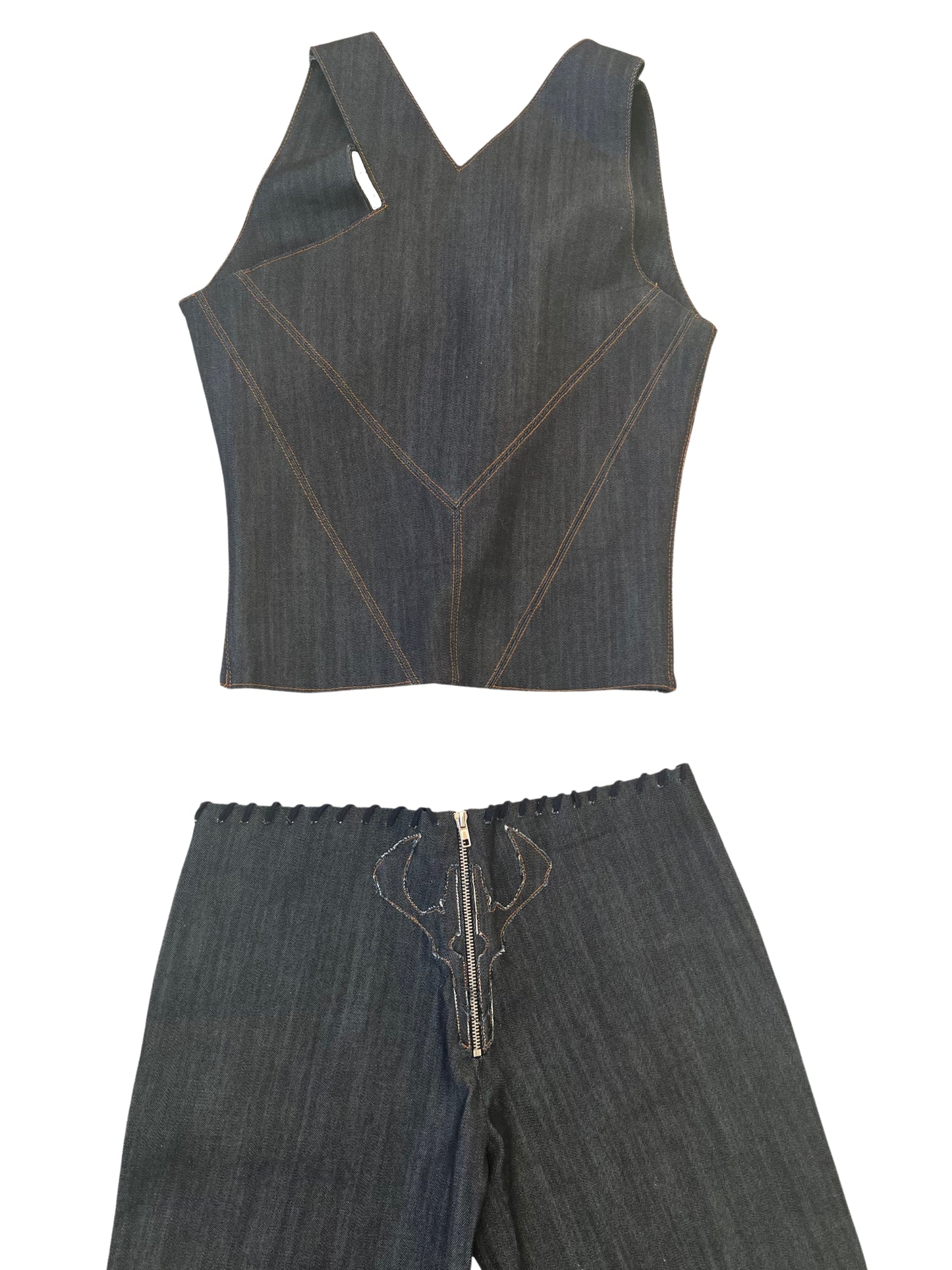 DENIM CREST HALTER VEST