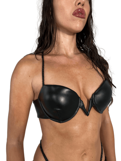 LEATHER CREST BRALETTE TOP - SIREN THE BRAND