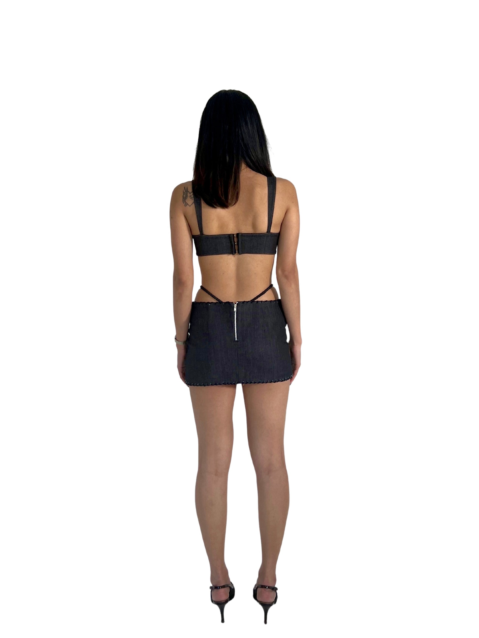 DENIM CREST MINISKIRT - SIREN THE BRAND