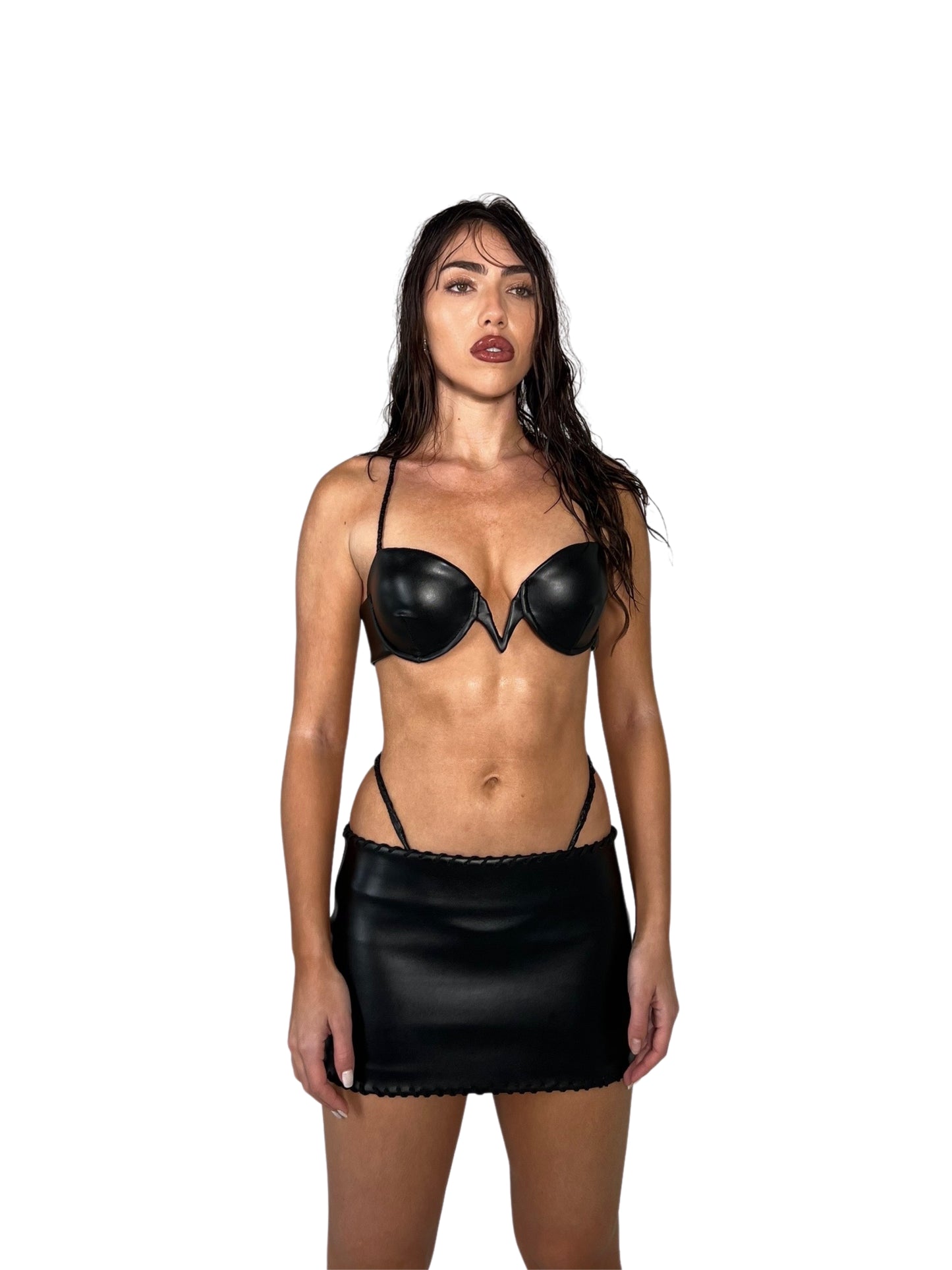 LEATHER CREST BRALETTE TOP - SIREN THE BRAND